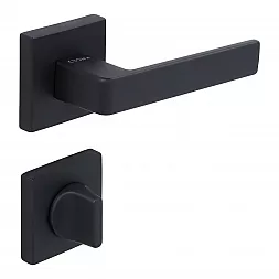 Ручка дверная CEBI ETA-S PC24 черный матовый (с накладкой WC)