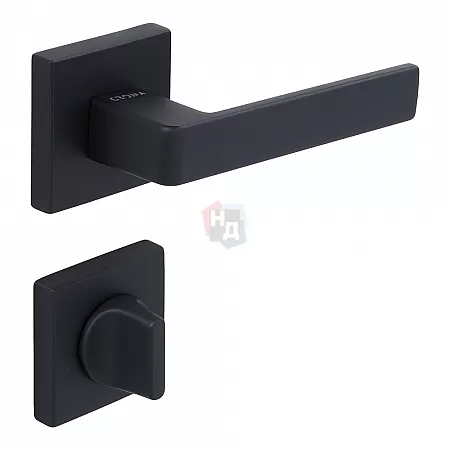 Ручка дверная CEBI ETA-S PC24 черный матовый (с накладкой WC)