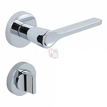 Ручка дверная CEBI IRUS MP02 хром (с накладкой WC)