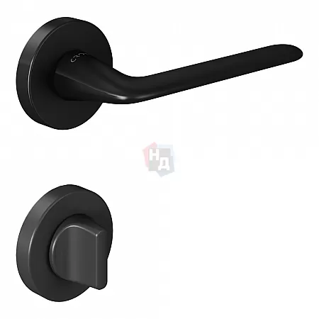 Ручка дверная CEBI AERO PC24 черный матовый (с накладкой WC)