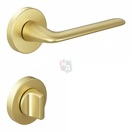 Ручка дверная CEBI AERO PC35 матовое золото (с накладкой WC)