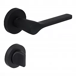 Ручка дверная CEBI IRUS PC24 черный матовый (с накладкой WC)