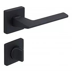 Ручка дверная CEBI VIA-S PC24 черный матовый (с накладкой WC)