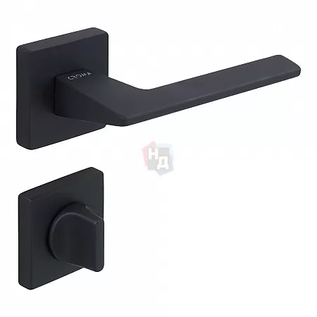 Ручка дверная CEBI VIA-S PC24 черный матовый (с накладкой WC)