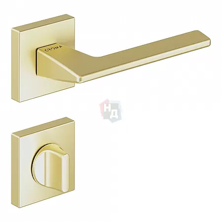 Ручка дверная CEBI VIA-S PC35 матовое золото (с накладкой WC)