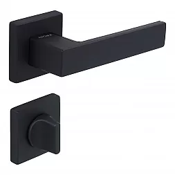 Ручка дверная CEBI ZERA-S PC24 черный матовый (с накладкой WC)