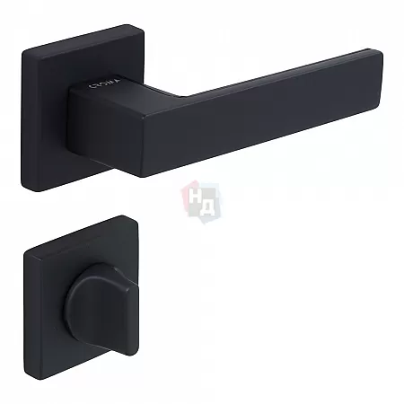 Ручка дверная CEBI ZERA-S PC24 черный матовый (с накладкой WC)