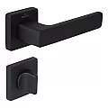 Ручка дверная CEBI FLAT PC24 черный матовый (с накладкой WC)