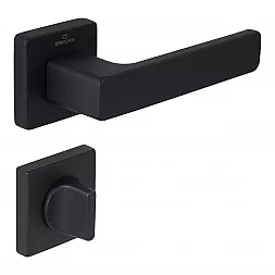 Ручка дверная CEBI FLAT PC24 черный матовый (с накладкой WC)