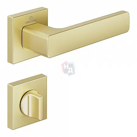 Ручка дверная CEBI FLAT PC35 матовое золото (с накладкой WC)
