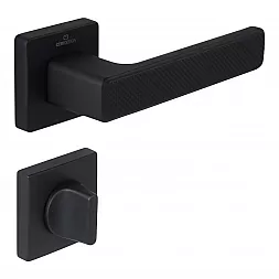 Ручка дверная CEBI GREN PC24 черный матовый (с накладкой WC)