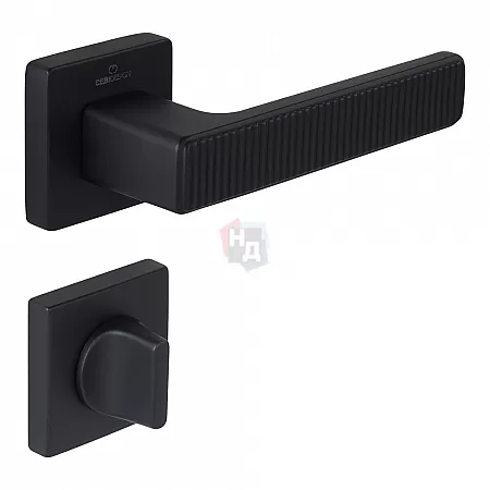 Ручка дверная CEBI ROOT PC24 черный матовый (с накладкой WC)
