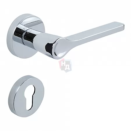 Ручка дверная CEBI IRUS MP02 хром (с накладкой PZ)