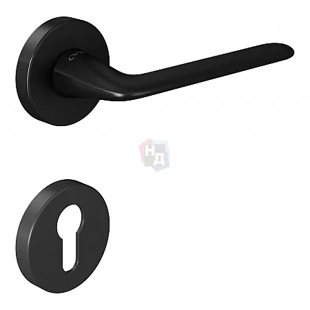 Ручка дверная CEBI AERO PC24 черный матовый (с накладкой PZ)