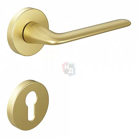 Ручка дверная CEBI AERO PC35 матовое золото (с накладкой PZ)