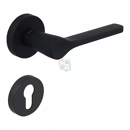Ручка дверная CEBI IRUS PC24 черный матовый (с накладкой PZ)