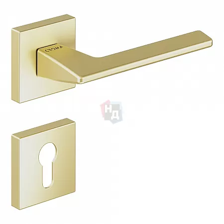 Ручка дверная CEBI VIA-S PC35 матовое золото (с накладкой PZ)