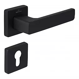 Ручка дверная CEBI FLAT PC24 черный матовый (с накладкой PZ)