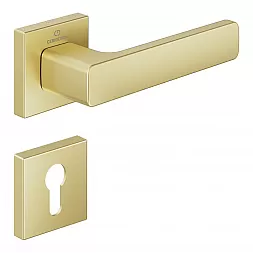Ручка дверная CEBI FLAT PC35 матовое золото (с накладкой PZ)