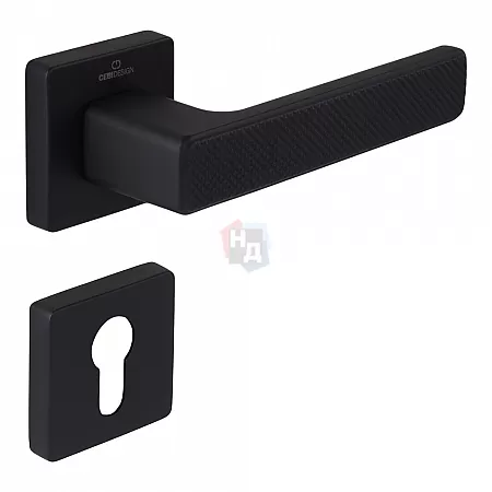 Ручка дверная CEBI GREN PC24 черный матовый (с накладкой PZ)