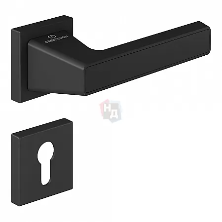 Ручка дверная CEBI PURE PC24 черный матовый (с накладкой PZ)