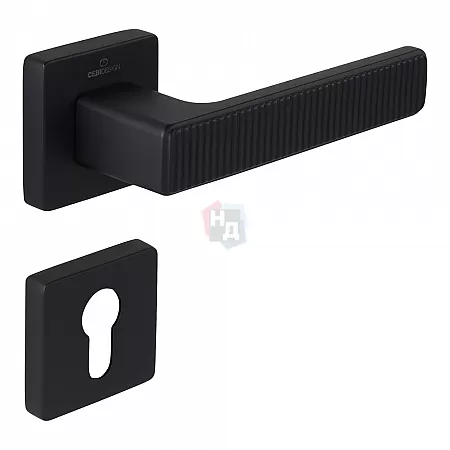 Ручка дверная CEBI ROOT PC24 черный матовый (с накладкой PZ)