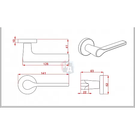 Ручка дверная CEBI AERO PC35 матовое золото