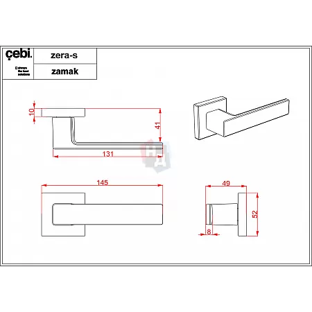Ручка дверная CEBI ZERA-S PC24 черный матовый