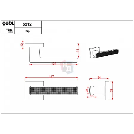 Ручка дверная CEBI GREN PC24 черный матовый