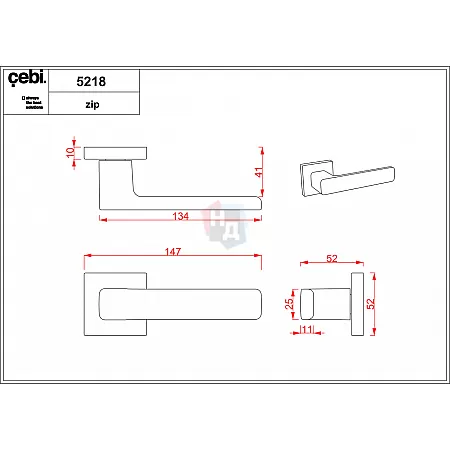 Ручка дверная CEBI FLAT PC24 черный матовый (с накладкой WC)