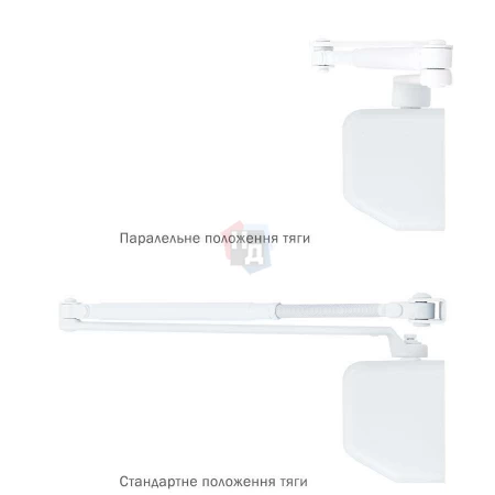 Доводчик дверной накладной RYOBI D-3550 EN2-5 WHITE белый универсальная тяга (100кг)