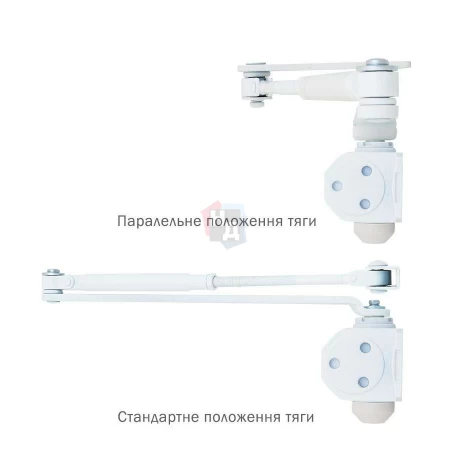 Доводчик дверной накладной RYOBI D-1504 EN2/3/4 GLOSSY_WHITE белый универсальная тяга (80кг)