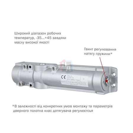 Доводчик дверной накладной ABLOY DC247 EN5-7 BC WHITE белый без тяги (160кг)