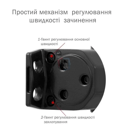Доводчик дверной накладной RYOBI DS-1554 EN2/3 BLACK черный параллельная тяга (60кг)