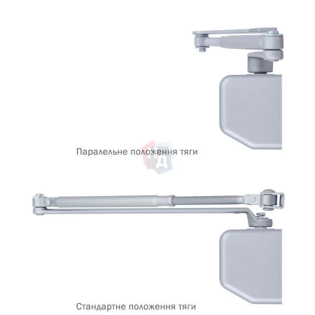 Доводчик дверной накладной RYOBI D-3550 EN2-5 SILVER хром универсальная тяга (100кг)
