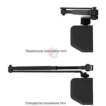 Доводчик дверной накладной RYOBI D-3550 EN2-5 BLACK черный универсальная тяга (100кг)