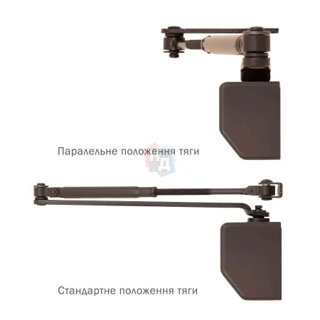 Доводчик дверной накладной RYOBI D-1554 EN2/3/4 DARK_BRONZE коричневый универсальная тяга (80кг)