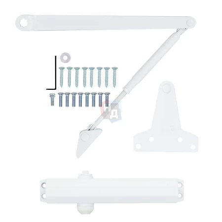 Доводчик дверной накладной RYOBI D-2005V EN3/4/5 BC GLOSSY_WHITE белый универсальная тяга (100кг)