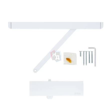 Доводчик дверной накладной RYOBI LIM DS-1200T EN2 WHITE белый скользящая тяга (40кг)