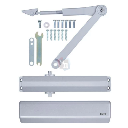 Доводчик дверной накладной RYOBI DS-3550 EN2-5 SILVER хром стандартная тяга (100кг)