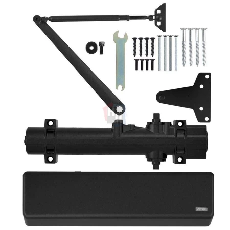 Доводчик дверной накладной RYOBI D-4550 EN2-7+ BLACK черный универсальная тяга (200кг)