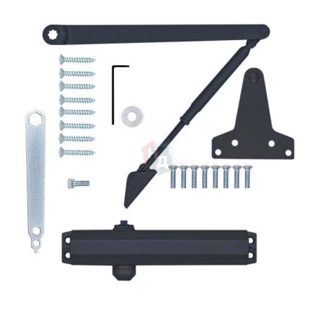 Доводчик дверной накладной RYOBI D-2005V EN3/4/5 BC GREY_ANTHRACITE серый универсальная тяга (100кг)