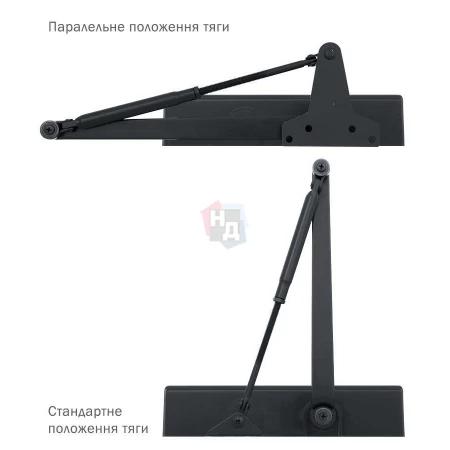 Доводчик дверной накладной RYOBI D-2055V EN3/4/5 BC GREY_ANTHRACITE серый универсальная тяга (100кг)