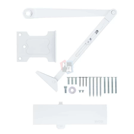 Доводчик дверной накладной RYOBI LIM D-1200 EN2/3/4 WHITE белый универсальная тяга (80кг)