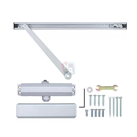 Доводчик дверной накладной RYOBI S-8850T EN2 SILVER хром скользящая тяга (45кг)