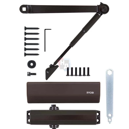 Доводчик дверной накладной RYOBI DS-1554 EN2/3/4 DARK_BRONZE коричневый стандартная тяга (80кг)