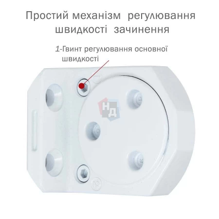 Доводчик дверной накладной RYOBI DS-3550 EN1-5 WHITE белый параллельная тяга (100кг)