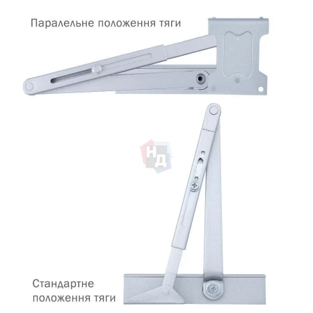 Доводчик дверной накладной RYOBI LIM D-2200 EN2-4 BC SILVER хром универсальная тяга (80кг)