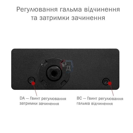 Доводчик дверной накладной RYOBI DS-3550 EN1-3 BLACK черный скользящая тяга (65кг)