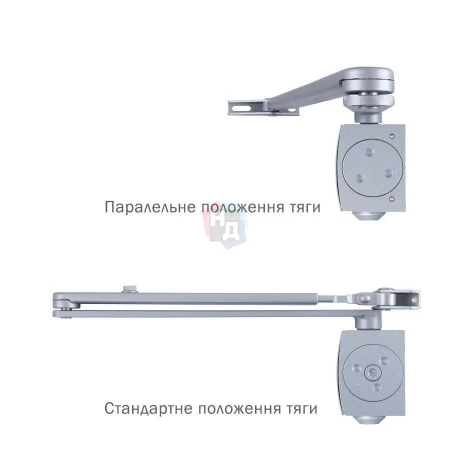 Доводчик дверной накладной RYOBI LIM D-3200 EN3 BC SILVER хром универсальная тяга (120кг)